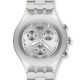 Swatch Full Blooded Silver Clear Case Silver Dial