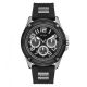 Guess Multi-function Stainless Steel watch with Silicone band in Mens Black/Gunmetal For Him with a 46MM case diameter and model number GW0051G1