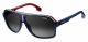 Carrera  For Him sunglasses with a BLUE RED frame and DARK GREY SHADED lens with a lens width of 62mm and model number Carrera 1001/S